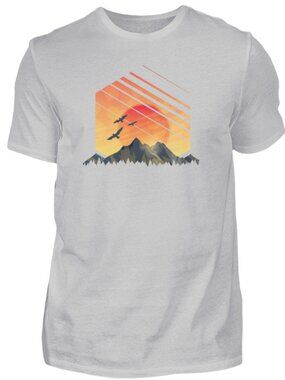Sunset Mountain T-Shirt 🌅⛰️ | Nature Travel Graphic Tee for Men